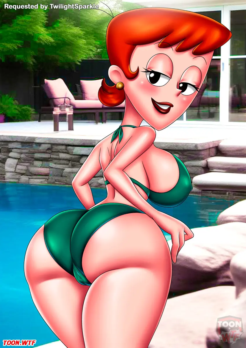 Image 1girls,blush,female,female_only,looking_at_viewer,solo,milf,teeth,lipstick,cartoon_network,dat_ass,bbmbbf,palcomix,dexter's_laboratory,dexter's_mom,pillow_shading,toon.wtf