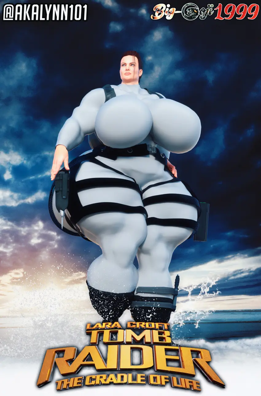 Image breasts,female,huge_ass,muscular,beach,water,huge_breasts,3d,edit,lara_croft,tomb_raider,catsuit,wetsuit,akalynn101,lara_croft_(angelina_jolie)
