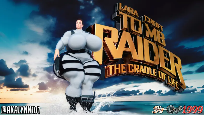 Image breasts,female,huge_ass,muscular,beach,water,huge_breasts,3d,edit,lara_croft,tomb_raider,catsuit,wetsuit,akalynn101,lara_croft_(angelina_jolie)