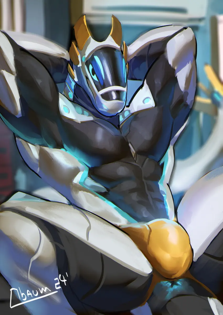 Image clothing,hi_res,looking_at_viewer,solo,male,tail,underwear,muscular,muscular_male,anthro,anus,absurd_res,bulge,muscular_anthro,black_body,white_body,scalie,machine,robot,blue_anus,android,synth_(vader-san),obaum