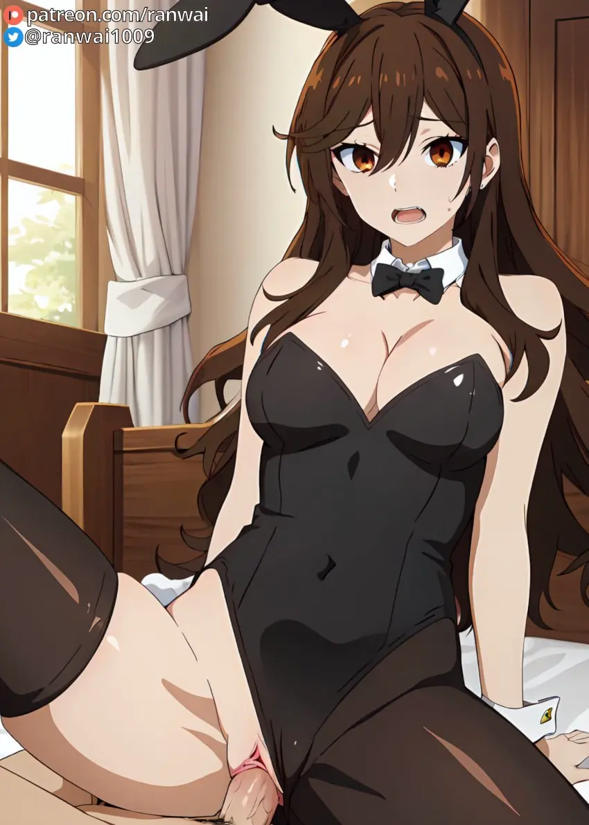 Image breasts,brown_eyes,female,large_breasts,sex,ai_generated,cowgirl_position,stable_diffusion,vaginal_penetration,vaginal_sex,brown_hair,bunny_girl,bunnysuit,anime,ranwai,hori_kyouko,horimiya