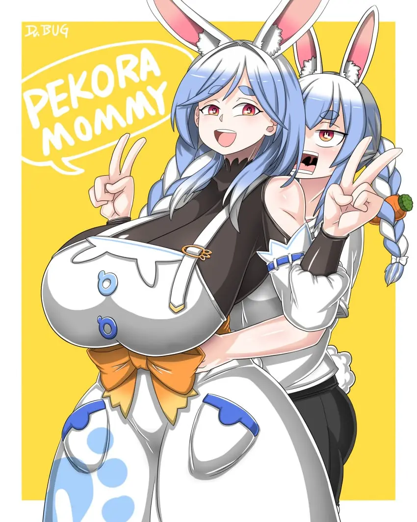 Image breasts,clothed,female,large_breasts,2girls,animal_ears,multiple_girls,thick_thighs,duo,virtual_youtuber,tagme,bunny_ears,hololive,hololive_fantasy,hololive_japan,pekomama,mother_and_daughter,sfw,cotton_tail,usada_pekora,dr.bug,hugging_from_behind
