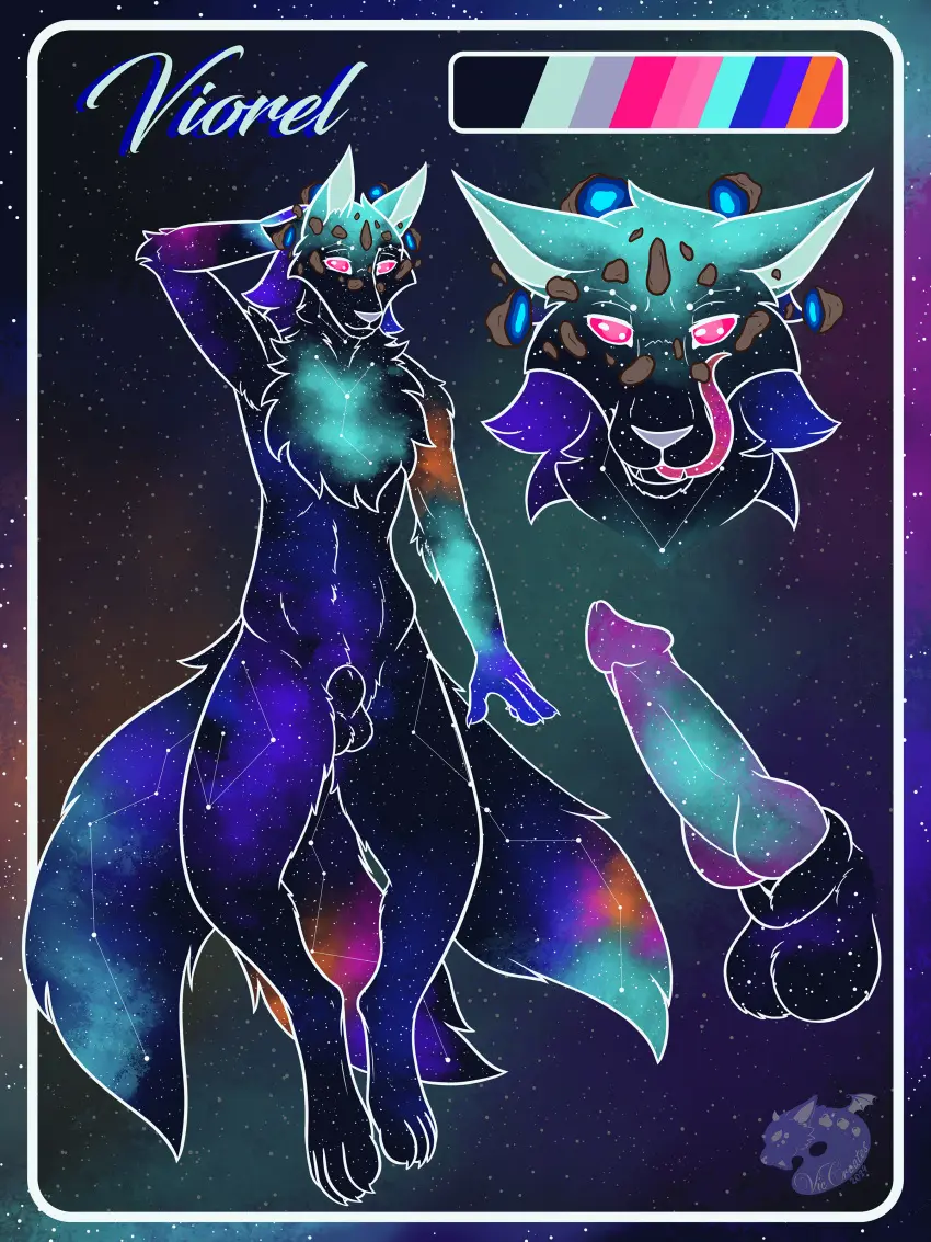 Image hi_res,male,penis,furry,femboy,anthro,absurd_res,canid,canine,genitals,mammal,galaxy,space,fox,knot,vio,viorel