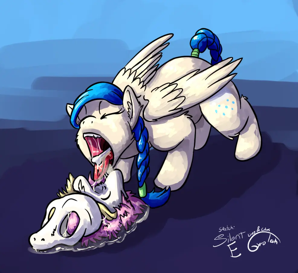 Image female,yellow_eyes,hair,wings,tan_body,blonde_hair,mythology,fur,mammal,hasbro,my_little_pony,mythological_creature,hooves,tan_fur,feral,pink_body,cutie_mark,skull,equid,equine,pegasus,bone,female_prey,vore,female_pred,mane,mythological_equine,feral_pred,death,feral_prey,gyrotech,silent_e,disposal,pellet,same_size_pred,sweet_treat_(gyro)