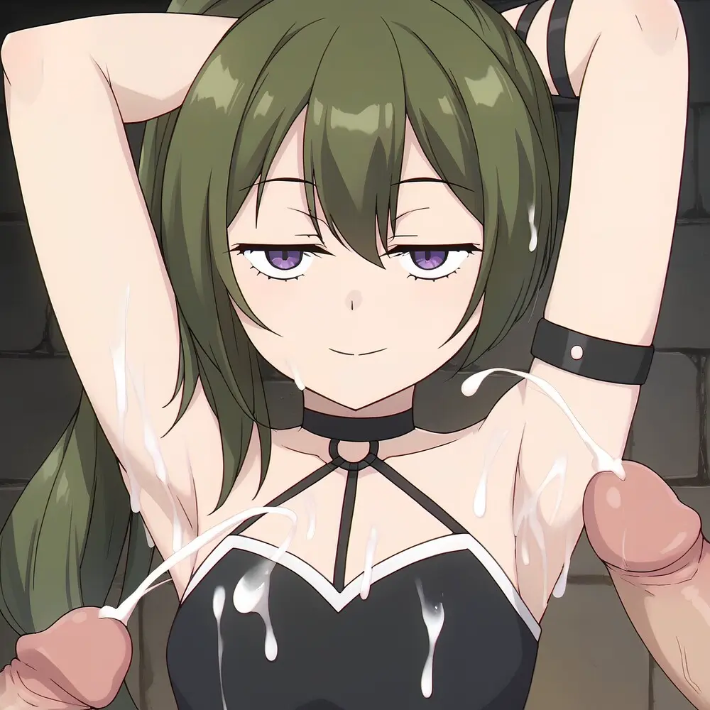 Image 1girls,breasts,clothed,female,light-skinned_female,looking_at_viewer,smile,cum,cum_on_face,male,penis,ponytail,smiling,smiling_at_viewer,armpits,2boys,ai_generated,clothed_female,cum_on_breasts,green_hair,sousou_no_frieren,armpit_fetish,light-skinned,facing_viewer,armpit_sex,sweaty_armpits,sexy_armpits,ubel_(sousou_no_frieren),cum_in_armpit