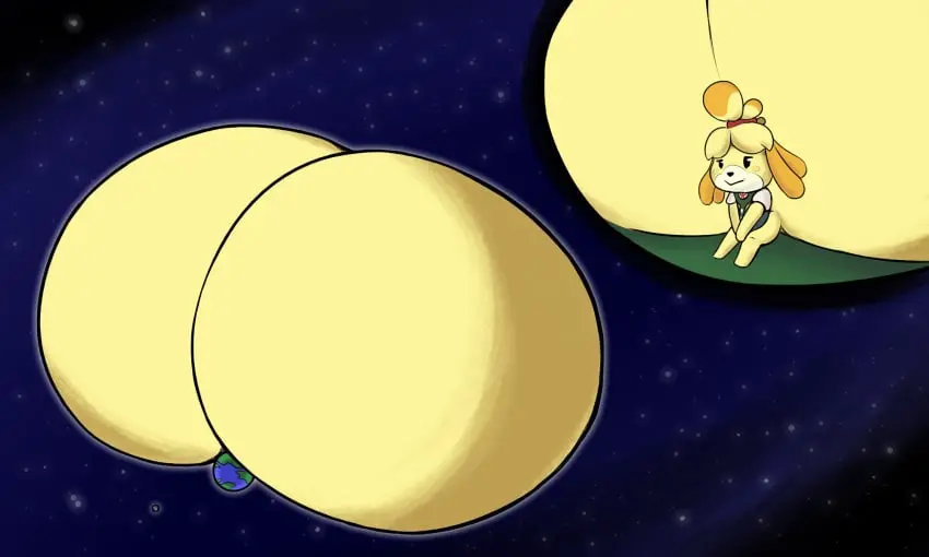 Image 1girls,female,hi_res,simple_background,big_ass,huge_ass,massive_ass,anthro,nintendo,moon,canid,canine,animal_crossing,isabelle_(animal_crossing),hyper_butt,planet,space,hyper_ass,hyper,canid_humanoid,gigantic_ass,zoom_in,enormous_ass,ass_built_separately,space_background,colossal_ass,unowo,earth,small_but_cheeky,astronomical_hyper,planetary,zoomed_view,ass_bigger_than_planet,astronomical_ass