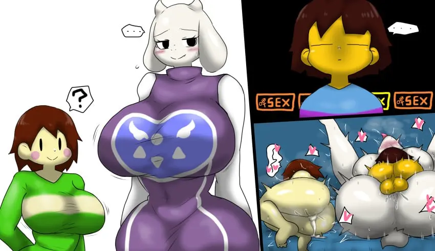 Image big_breasts,blush,breasts,clothing,female,hi_res,human,light_skin,simple_background,1boy,2girls,male,short_hair,sweat,tail,lying,on_back,ass,big_butt,bubble_butt,huge_butt,sex,thick_thighs,voluptuous,wide_hips,feet,tan_skin,digital_drawing_(artwork),digital_media_(artwork),eyelashes,balls,hair,male/female,huge_breasts,anthro,light-skinned_male,tan_body,on_side,vaginal_penetration,absurd_res,curvy_figure,brown_hair,mature_female,sweatdrop,penetration,big_balls,hourglass_figure,bodily_fluids,fur,genitals,mammal,horn,motion_lines,interspecies,female_penetrated,male_penetrating,small_waist,2024,white_body,female_on_human,from_front_position,human_on_anthro,male_on_anthro,long_ears,male_penetrating_female,bovid,fluffy,fluffy_tail,white_fur,short_tail,group,heart_symbol,trio,undertale,mating_press,caprine,goat,toriel,undertale_(series),anthro_penetrated,human_penetrating,human_penetrating_anthro,human_penetrating_female,male_penetrating_anthro,question_mark,boss_monster_(undertale),mature_anthro,light_body,chara,chara_(undertale),2_horns,robe,frisk_(undertale),frisk,ellipsis,enigi09,long_sleeve_shirt,female_chara,male_frisk,deltarune_(symbol)