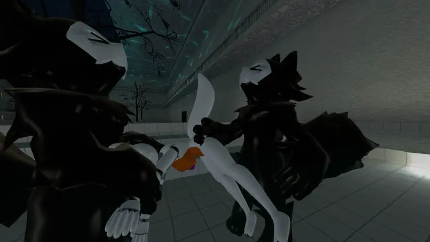 Image 1girls,female,male,oral,penis,pussy,straight,vagina,2boys,cock,vaginal_penetration,vaginal_sex,dick,blowjob,oral_sex,fox,gangbang,garry's_mod,five_nights_at_freddy's,fnaf,black_latex,changed_(video_game),puro_(changed),lolbit_(fnaf),flappy_wolf,latex_beast