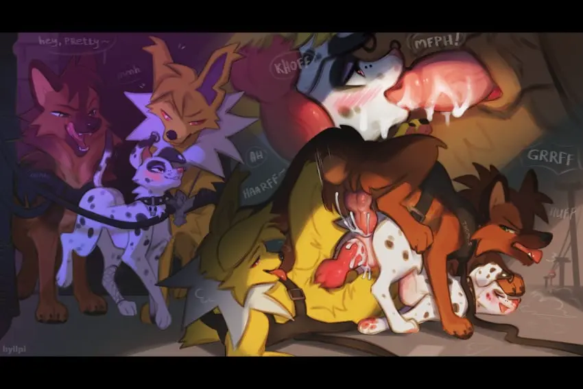 Image female,red_eyes,cum,cum_in_mouth,eeveelution,male,oral,penis,pokemon,pussy,tail,tongue_out,tongue,anal,anal_sex,cum_in_ass,teeth,balls,cum_in_pussy,cum_inside,text,green_eyes,vaginal_penetration,nintendo,penetration,genital_fluids,collar,bodily_fluids,canid,canine,canis,domestic_dog,fur,genitals,mammal,yellow_body,yellow_fur,english_text,black_nose,2024,white_body,original_characters,brown_fur,animal_genitalia,animal_penis,canine_genitalia,canine_penis,knot,markings,brown_body,dipstick_tail,tail_markings,white_fur,feral,group,heart_symbol,trio,double_penetration,pink_nose,white_tail,brown_tail,pawpads,generation_1_pokemon,white_eyes,brown_balls,heart_eyes,pastoral_dog,dalmatian,jolteon,pink_pawpads,black_collar,black_tail_tip,hyilpi,rambler_von_carstein