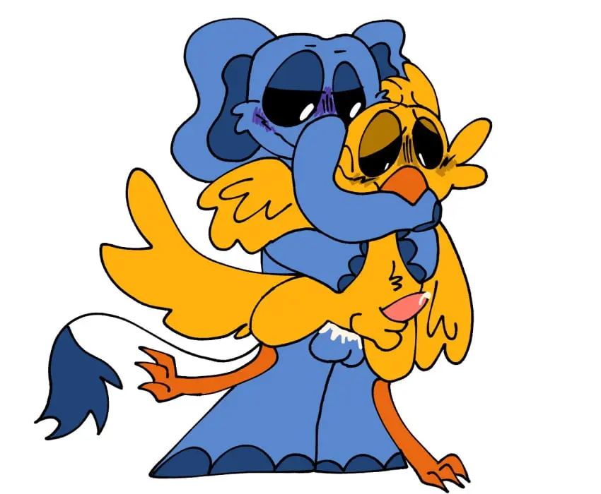Image male,furry,sex,yaoi,anthro,tagme,gay,fur,yellow_body,yellow_fur,furry_only,anthro_only,no_humans,yellow_skin,cyan_skin,anthro_on_anthro,chicken,gallus_(genus),critters_(poppy_playtime),poppy_playtime,poppy_playtime_(chapter_3),smiling_critters,purinpuppy,gallus,kickinchicken,kickinchicken_(poppy_playtime),elephant,trunk_(anatomy),bubba_bubbaphant,cyan_body,cyan_fur,trunk