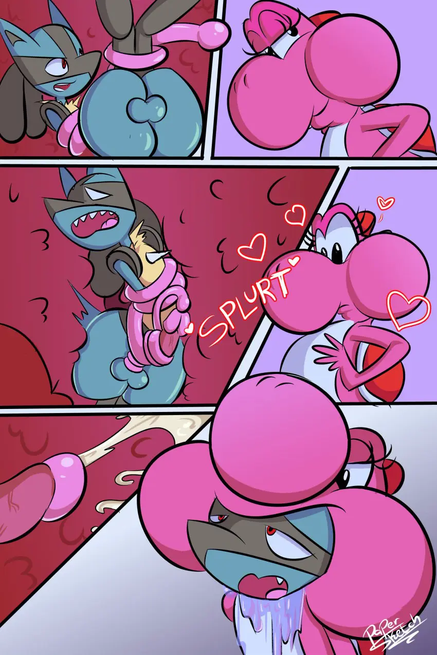 Image cum_in_mouth,penis,pokemon,pokemon_(species),furry,tongue,balls,testicles,mario_(series),comic,bondage,rape,furry_only,commission,crossover,tongue_wrap,vore,lucario,cheek_bulge,commission_art,yoshi,vore_sex,vore_comic,papersketch