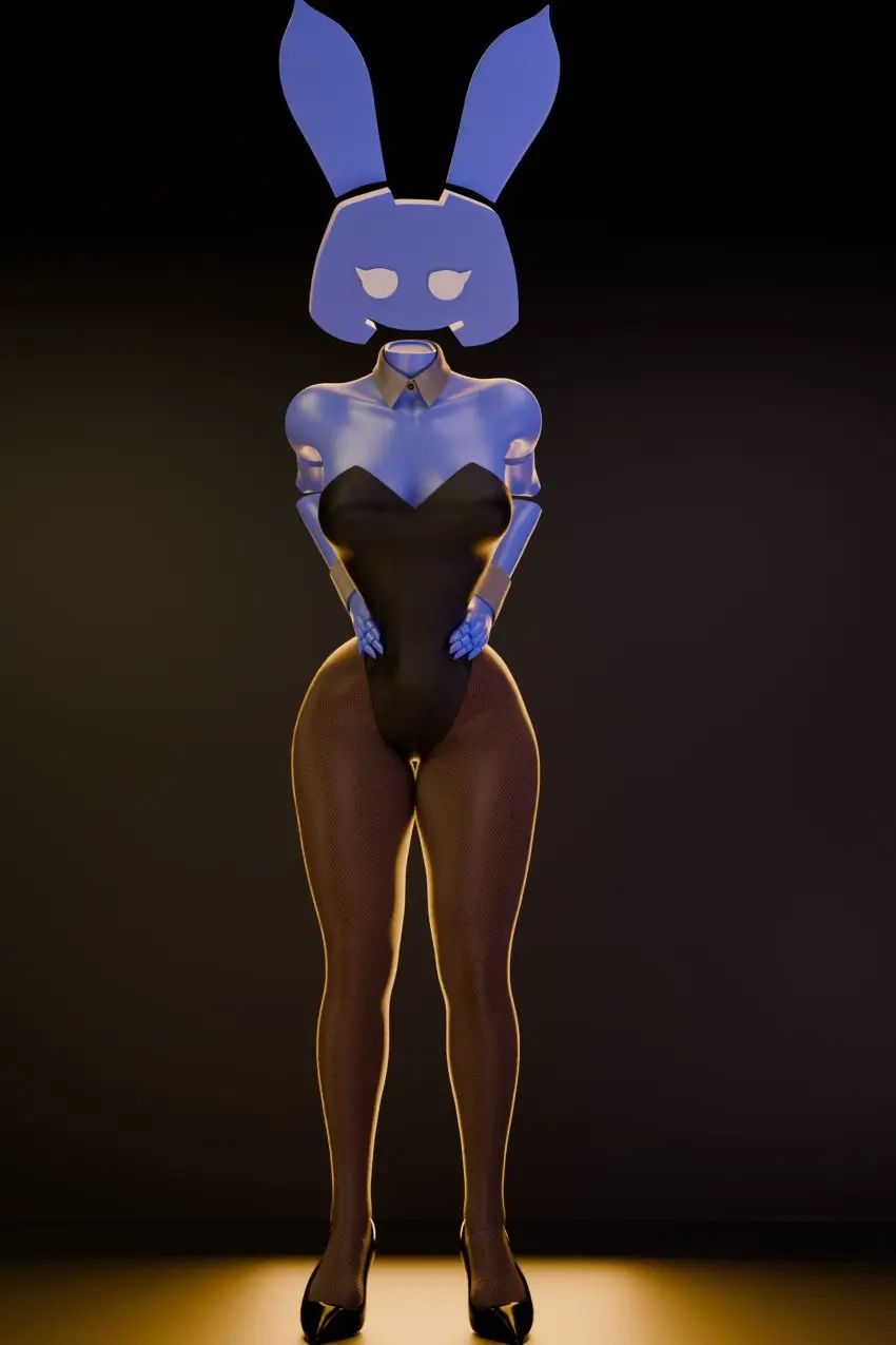 Image 1girls,female,female_only,looking_at_viewer,female_focus,thick_thighs,wide_hips,solo_female,thigh_gap,stockings,3d,blender,collar,hourglass_figure,high_heels,small_waist,leotard,blue_skin,cuffs_(clothing),clyde_(discord),discord_(app),enigmaj,discord