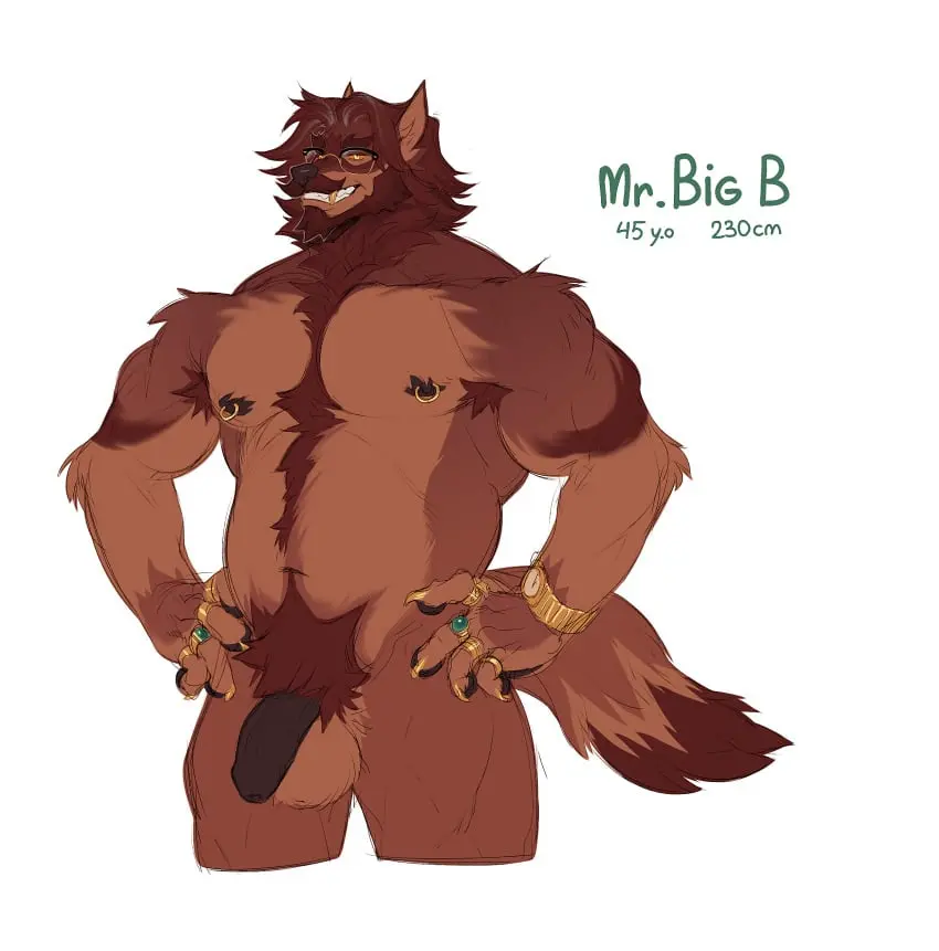 Image hi_res,nipples,simple_background,solo,white_background,male,penis,tail,humanoid_penis,muscular,muscular_male,male_only,gold_(metal),balls,eyewear,glasses,anthro,veiny_penis,piercing,absurd_res,flaccid,canid,canine,fur,genitals,mammal,claws,muscular_anthro,foreskin,uncircumcised,biped,male_focus,nipple_piercing,fingers,humanoid_genitalia,brown_fur,vein,markings,brown_body,dipstick_tail,tail_markings,nipple_ring,countershade_torso,countershading,ring_piercing,gold_tooth,countershade_fur,ring_(jewelry),plna