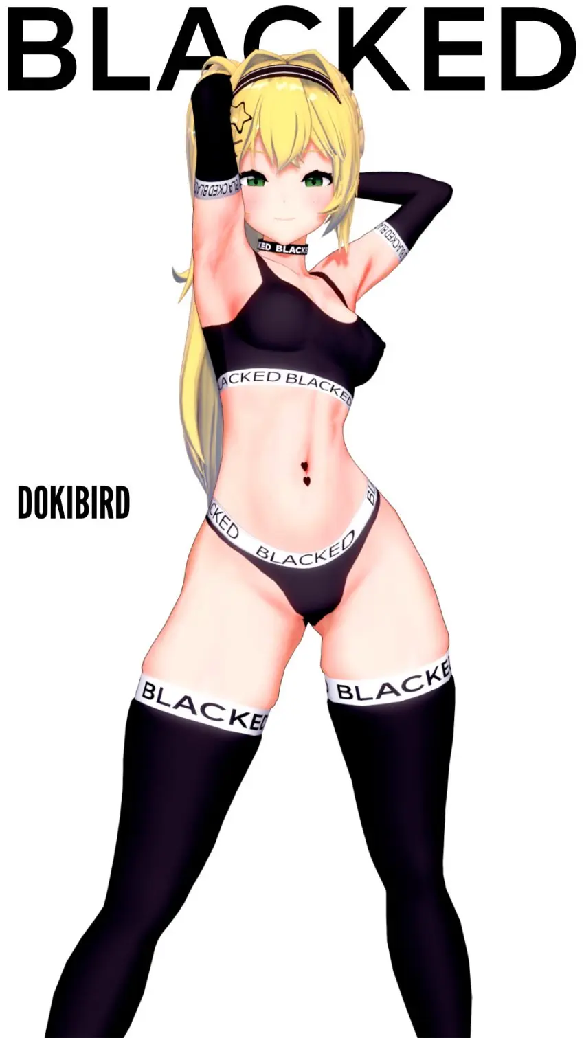 Image female,female_only,solo,thighhighs,thighs,virtual_youtuber,midriff,solo_female,vtuber,tagme,blonde_hair,3d,koikatsu,nipple_bulge,indie_virtual_youtuber,crop_top,blacked,blacked_clothing,pokies,magazine_cover,dokibird,abused_paragon_(artist)