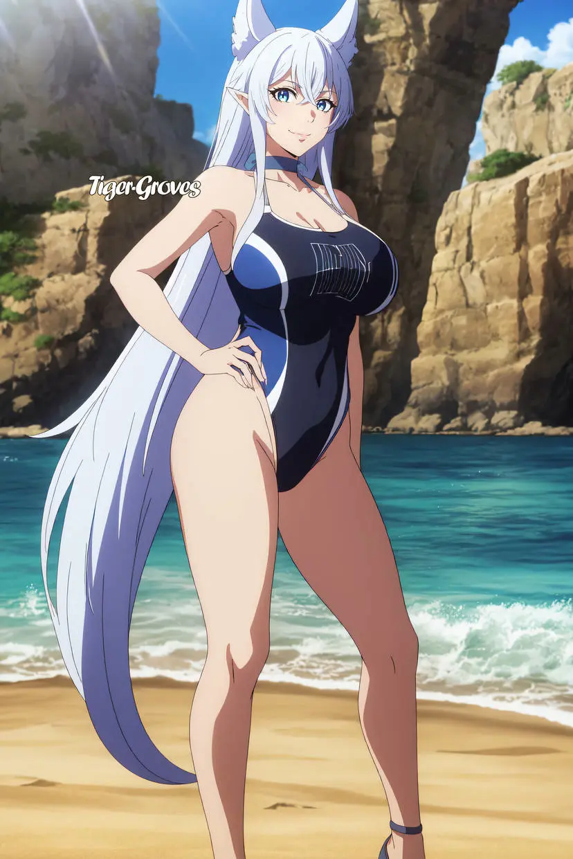 Image 1girls,big_breasts,breasts,female,female_only,solo,big_ass,ai_generated,solo_female,swimsuit,swimwear,fenrys,lv2_kara_cheat_datta_motoyuusha_kouho_no_mattari_isekai_life