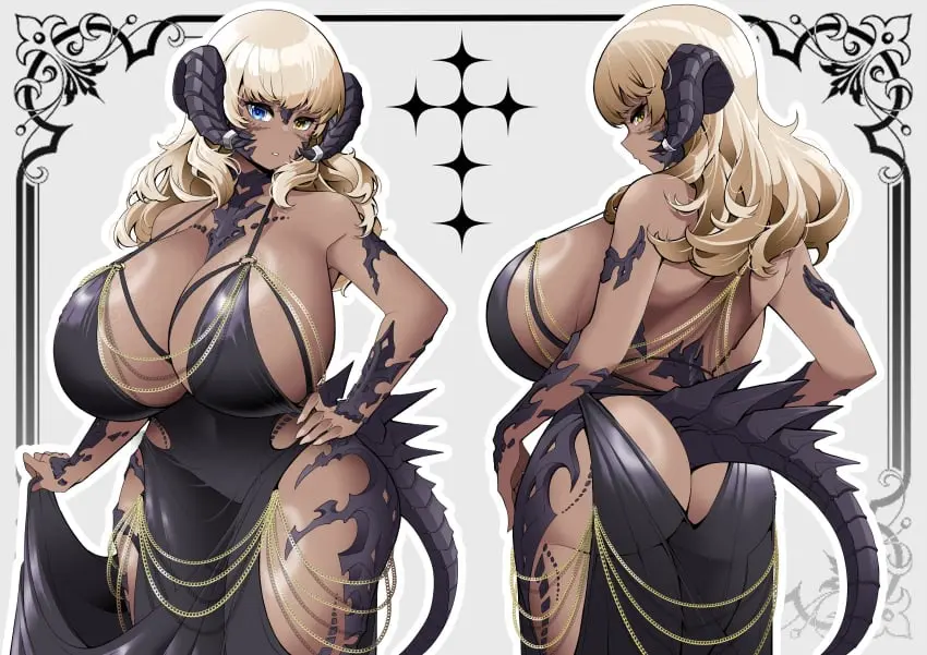 Image 1girls,breasts,brown_eyes,female,hi_res,long_hair,blue_eyes,tail,ass,huge_ass,thick_thighs,thighs,dark_skin,wide_hips,hips,horns,huge_breasts,blonde_hair,dress,dark-skinned_female,final_fantasy,final_fantasy_xiv,scales,commission,dat_ass,au_ra,saltnvalk