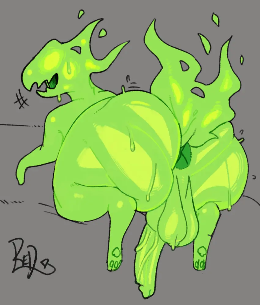 Image hi_res,solo,male,penis,sweat,ass,big_butt,sweaty_butt,male_only,anthro,anus,monster,absurd_res,bodily_fluids,genitals,anthrofied,nuclear_throne,horror_(nuclear_throne),redactedinlight
