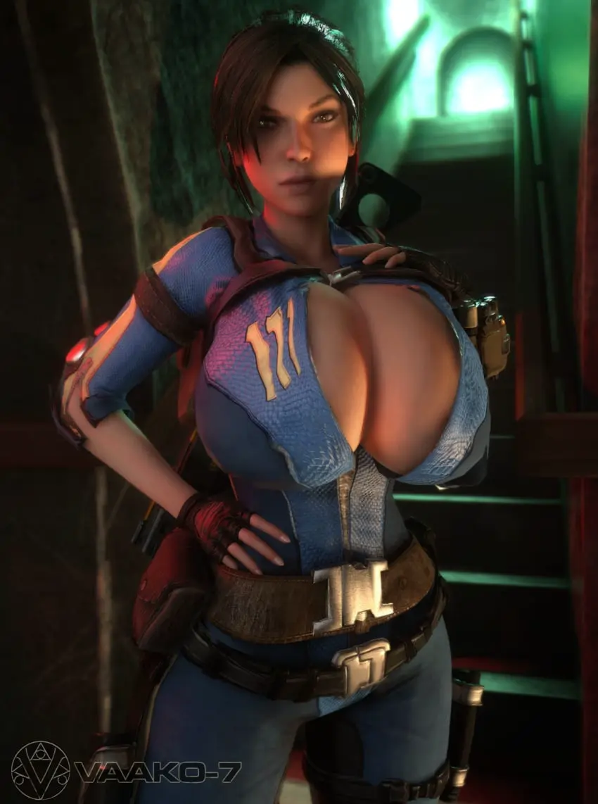 Image 1girls,breasts,brown_eyes,clothed,clothing,female,female_only,human,open_clothes,solo,gloves,thick_thighs,thighs,wide_hips,watermark,cleavage,clothed_female,solo_female,solo_focus,huge_breasts,breasts_bigger_than_head,breasts_bigger_than_torso,gigantic_breasts,brown_hair,3d,hourglass_figure,slim_waist,upper_body,alternate_breast_size,3d_(artwork),thin_waist,small_waist,bodysuit,computer,fingerless_gloves,front_view,electronics,bethesda_softworks,fallout,human_female,vault_suit,wristwear,lara_croft,tomb_raider,alternate_ass_size,pip-boy,vaako,open_bodysuit,lara_croft_(l.a.u.),tomb_raider_(l.a.u.)