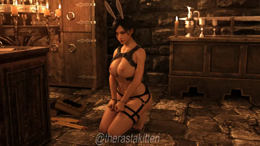 Image female,3d,bunnysuit,tied_hands,resident_evil,resident_evil_2,ada_wong,handcuffed,resident_evil_4,therastakitten
