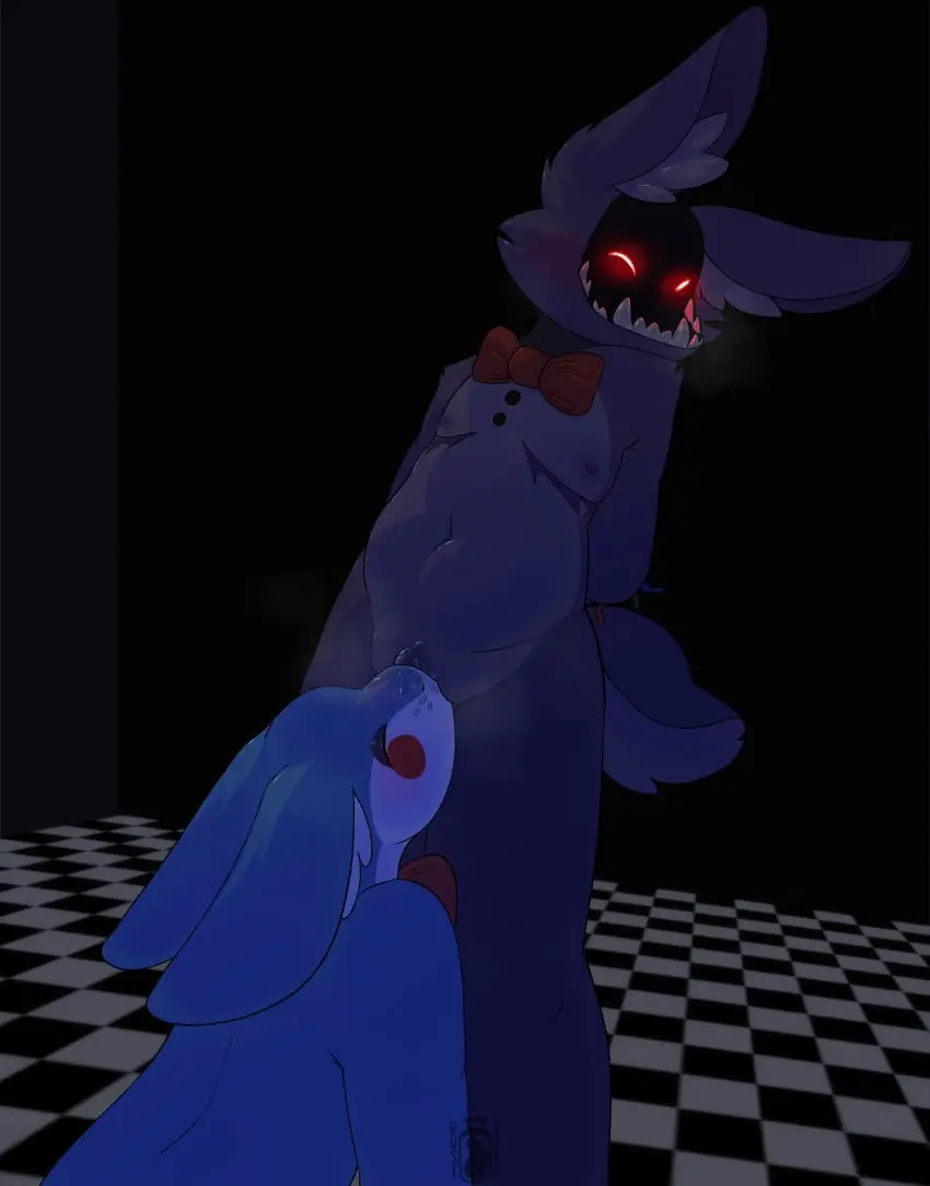 Image blush,hi_res,nipples,simple_background,standing,male,oral,tail,sex,duo,intersex,male/male,teeth,anthro,clitoris,vaginal_penetration,absurd_res,glowing_eyes,genital_fluids,slightly_chubby,bodily_fluids,mammal,fangs,cunnilingus,steam,blue_body,purple_body,standing_sex,cuntboy,big_ears,scar,lagomorph,leporid,rabbit,short_tail,intersex/male,glowing,vaginal_fluids,steamy_breath,mastectomy_scar,countershading,five_nights_at_freddy's,scottgames,scut_tail,purple_nipples,five_nights_at_freddy's_2,amputee,bow_tie,disability,cuntboy/male,toy_bonnie,missing_arm,withered_bonnie,rusttrap