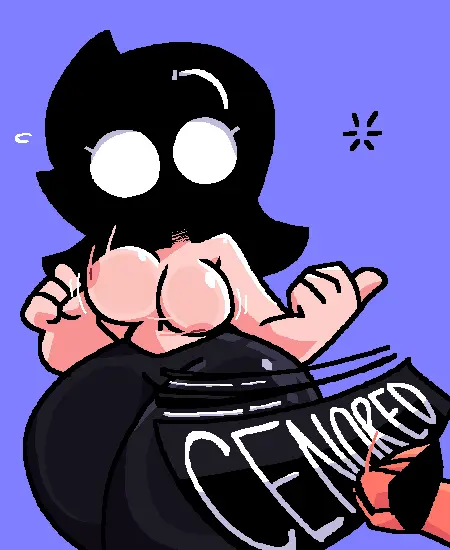 Image 1girls,breasts,female,nipples,solo,1boy,male,2d,censored,censor_bar,shocked_expression,eyes_wide_open,black_pants,jjoyplus,typo,arcaned_roses,roses_arcaned,no_shirt,joy_(jjoyplus),mystery_(roses_arcaned),physical_censor_bar