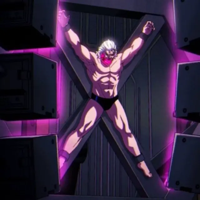 Image long_hair, male, thighs, male_only, yaoi, tagme, bara, collar, male_focus, abs, muscles, marvel, marvel_comics, x-men, tagme_(artist), mutant_(marvel), speedo, dilf, screenshot, handcuffed, half_naked, x-men_97, magneto, shredded_muscles, erik_lehnsherr
