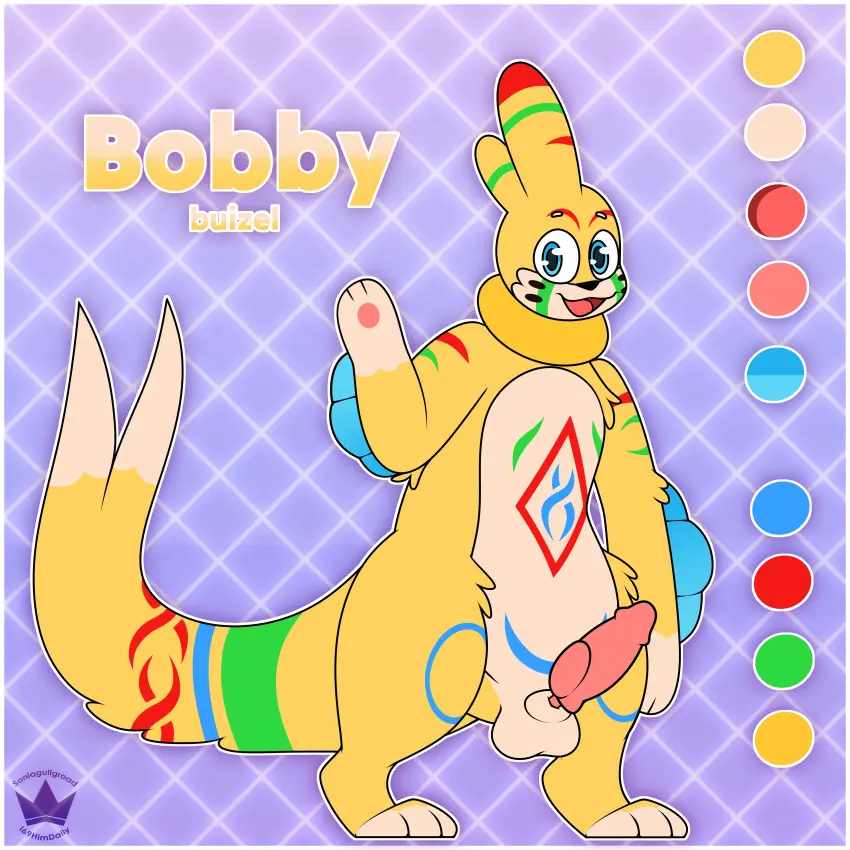 Image hi_res,solo,male,pokemon,pokemon_(species),balls,absurd_res,nintendo,genitals,knot,markings,generation_4_pokemon,feral,tribal,game_freak,color_swatch,tribal_markings,buizel,i69himdaily,bobby_(bws)