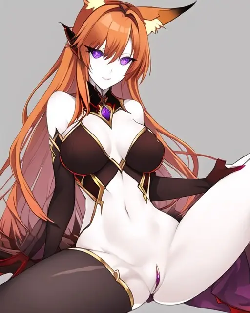 Image breasts,female,female_only,solo,pussy,thighhighs,thighs,covered_nipples,gold_(metal),solo_female,ginger,tagme,pale-skinned_female,purple_eyes,pale_skin,fox_ears,fox_girl,legs_apart,covering_breasts,image,one_thighhigh,arelyx_the_fox