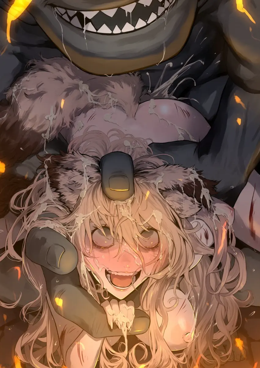 Image blush,breasts,female,long_hair,nipples,open_mouth,red_eyes,absurdres,blue_hair,cum,nude,straight,sex,freckles,size_difference,blonde_hair,completely_nude,medium_breasts,crying,monster,vaginal_penetration,restrained,sex_from_behind,crying_with_eyes_open,rape,torn_clothes,tears,arm_grab,zoophilia,defeat,ape,ryona,arm_held_back,injury,shitappa0120