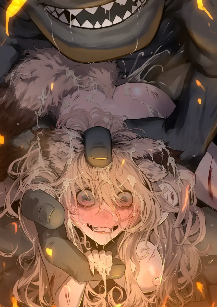 Image blush,breasts,female,long_hair,nipples,open_mouth,red_eyes,absurdres,blue_hair,cum,nude,straight,sex,freckles,size_difference,blonde_hair,completely_nude,medium_breasts,crying,monster,vaginal_penetration,restrained,sex_from_behind,crying_with_eyes_open,rape,torn_clothes,tears,arm_grab,zoophilia,defeat,ape,ryona,arm_held_back,injury,shitappa0120