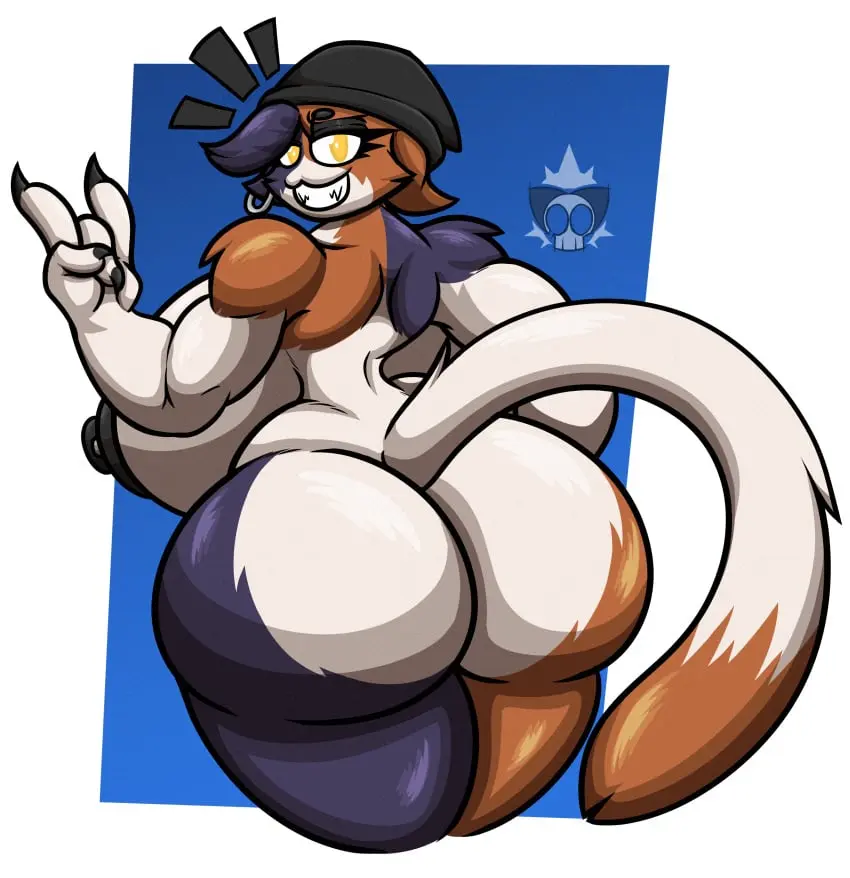 Image big_breasts,breasts,female,yellow_eyes,ass,thick_thighs,massive_ass,cat_ears,cat_girl,catgirl,furry_female,fortnite,massive_breasts,cat_tail,back,smug,cat_humanoid,furry_only,nipple_piercing,brown_fur,white_fur,meow_skulls_(fortnite),backboob,black_fur,clawed_fingers,smug_face,peace_sign,black_nipples,dat_ass,exaggerated_anatomy,mr._ink