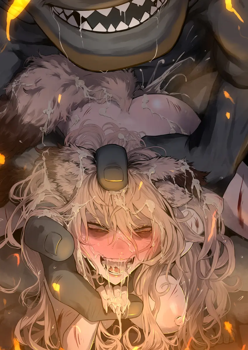 Image blush, breasts, female, long_hair, nipples, open_mouth, red_eyes, absurdres, blue_hair, cum, nude, straight, sex, freckles, size_difference, blonde_hair, completely_nude, medium_breasts, crying, monster, vaginal_penetration, restrained, sex_from_behind, crying_with_eyes_open, rape, torn_clothes, tears, arm_grab, zoophilia, defeat, ape, ryona, arm_held_back, injury, shitappa0120