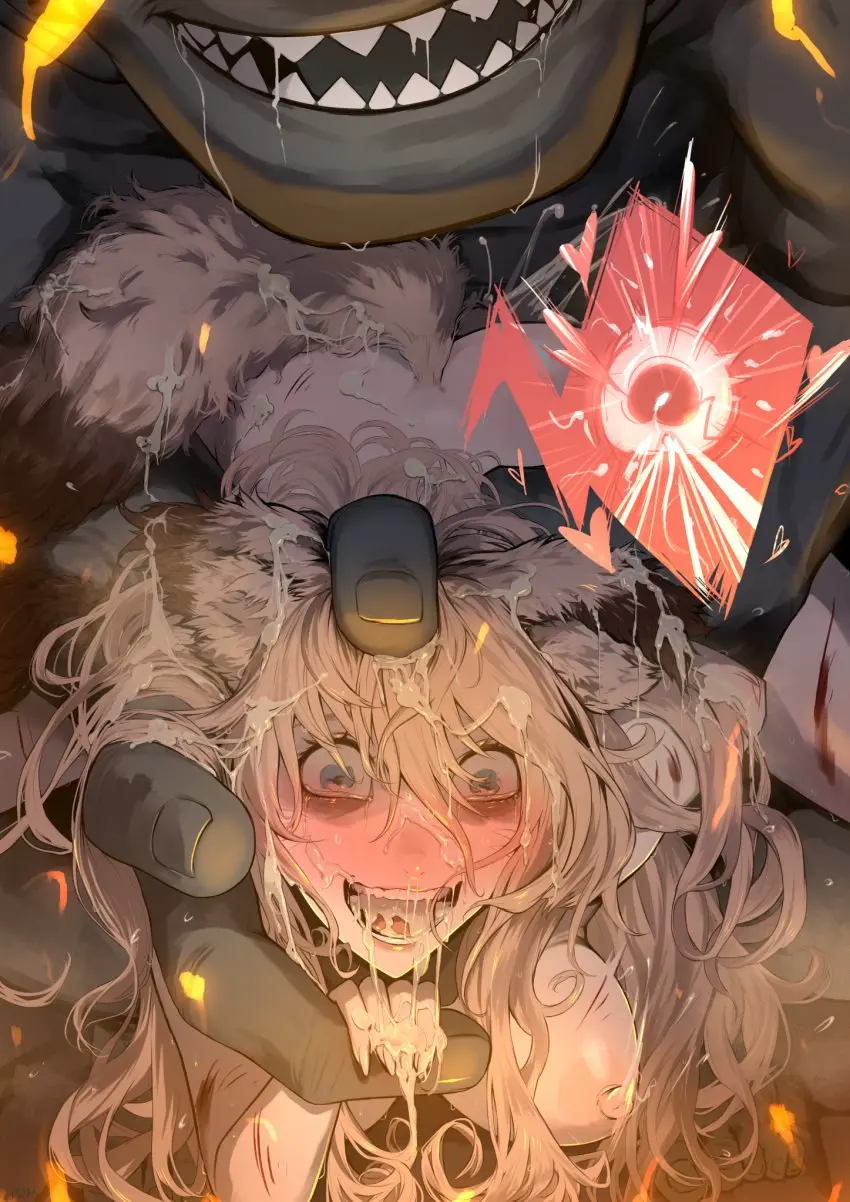 Image blush,breasts,female,long_hair,nipples,open_mouth,red_eyes,absurdres,blue_hair,cum,nude,straight,sex,freckles,size_difference,blonde_hair,completely_nude,medium_breasts,crying,monster,vaginal_penetration,restrained,sex_from_behind,crying_with_eyes_open,rape,torn_clothes,tears,arm_grab,zoophilia,defeat,ape,ryona,arm_held_back,injury,shitappa0120