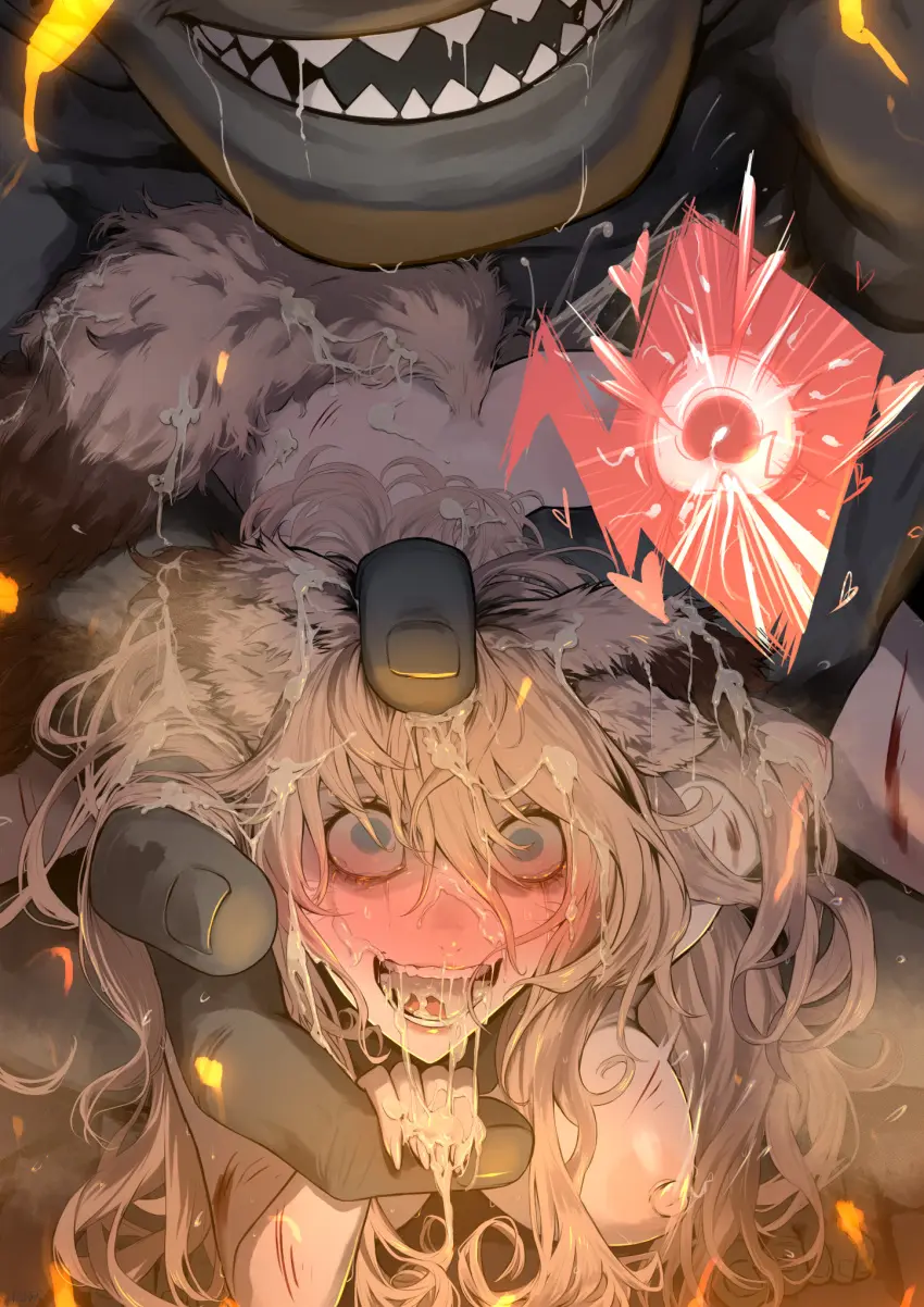 Image blush,breasts,female,long_hair,nipples,open_mouth,red_eyes,absurdres,blue_hair,cum,nude,straight,sex,freckles,size_difference,blonde_hair,completely_nude,medium_breasts,crying,monster,vaginal_penetration,restrained,sex_from_behind,crying_with_eyes_open,rape,torn_clothes,tears,arm_grab,zoophilia,defeat,ape,ryona,arm_held_back,injury,shitappa0120
