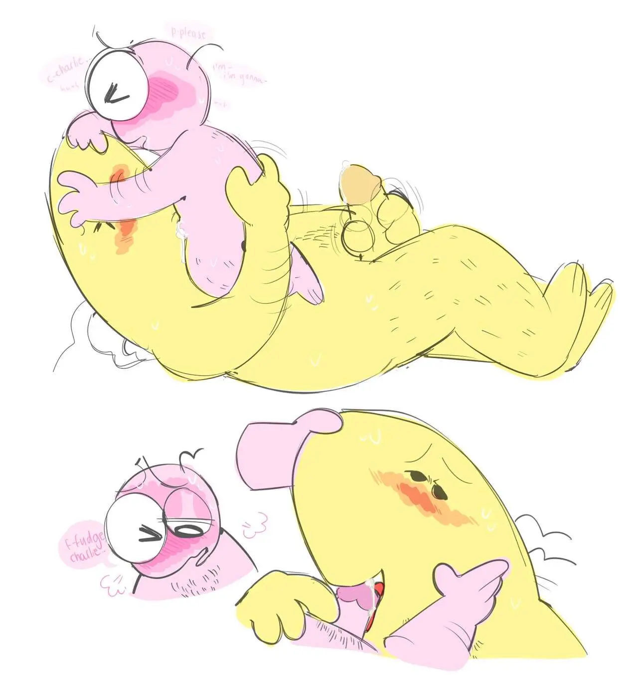 Image cum,cum_in_mouth,male,penis,2boys,male_only,yaoi,size_difference,gay,sweatdrop,blowjob,toony,toony_face,sucking,sucking_penis,pim_(smiling_friends),smiling_friends,charlie_(smiling_friends)