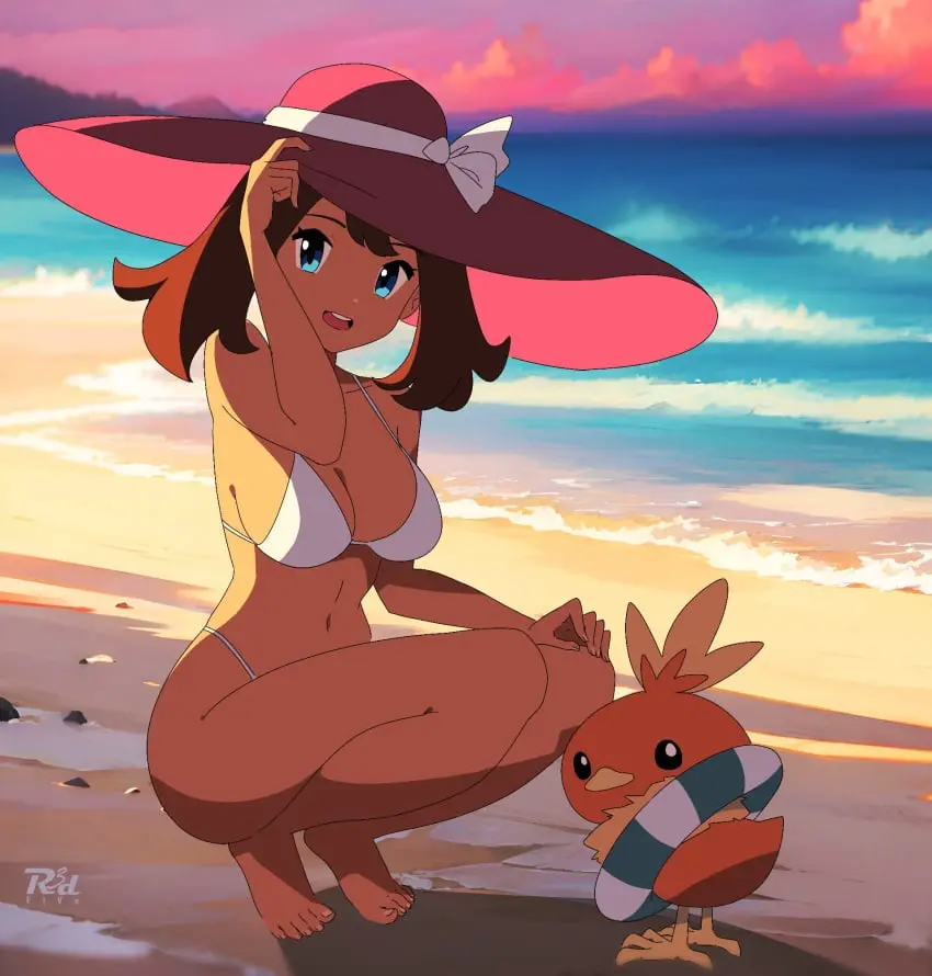 Image 1girls,big_breasts,breasts,female,light-skinned_female,light_skin,open_mouth,shiny_skin,smile,solo,blue_eyes,pokemon,pokemon_(species),short_hair,bikini,ass,big_ass,big_butt,hat,thighs,beach,smiling_at_viewer,water,ocean,mouth,shiny_hair,sideboob,solo_female,teeth,teeth_showing,teeth_visible,2d,brown_hair,white_bikini,bikini_top,sand,2d_(artwork),big_thighs,2024,bikini_bottom,2020s,2d_artwork,may_(pokemon),pokemon_oras,pokemon_rse,sunset,shiny_breasts,sea,beach_background,shiny_ass,shiny_butt,big_hat,beautiful_background,waves,side_ass,torchic,r3dfive,long_hat
