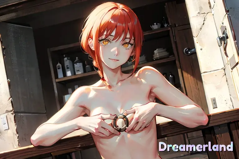 Image female,looking_at_viewer,ai_generated,tagme,naked,makima_(chainsaw_man),redhead