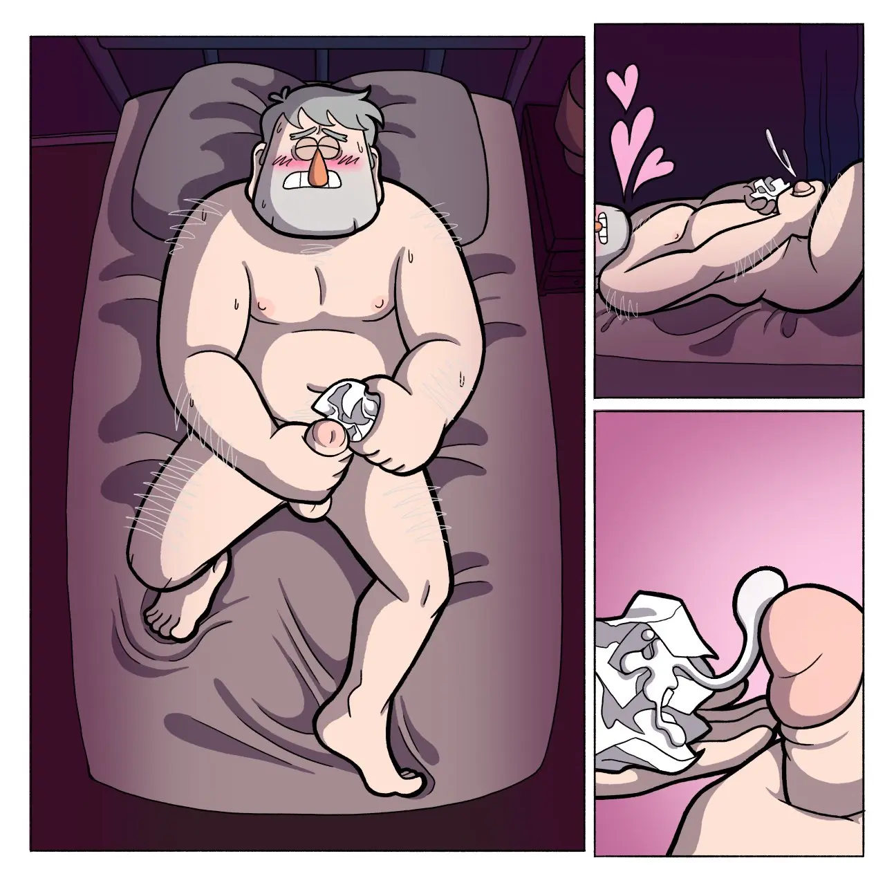 Image blush,grey_hair,solo,cum,male,nude,penis,disney,erection,male_only,yaoi,tagme,naked,closed_eyes,on_bed,gravity_falls,bara,orgasm,bedroom,post_orgasm,cumshot,male_focus,solo_male,old_male,boner,orgasm_face,tagme_(artist),hairy,hairy_male,chest_hair,toilet_paper,ballsweatmagnet,grunkle_stan,stanley_pines,just_jacked_off