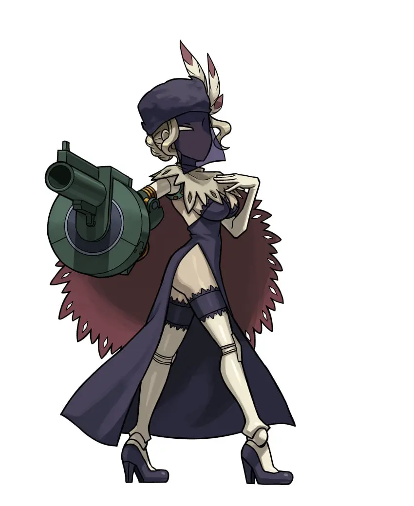 Image female,looking_at_viewer,video_games,skullgirls,transparent_background,official_art,black_dahlia