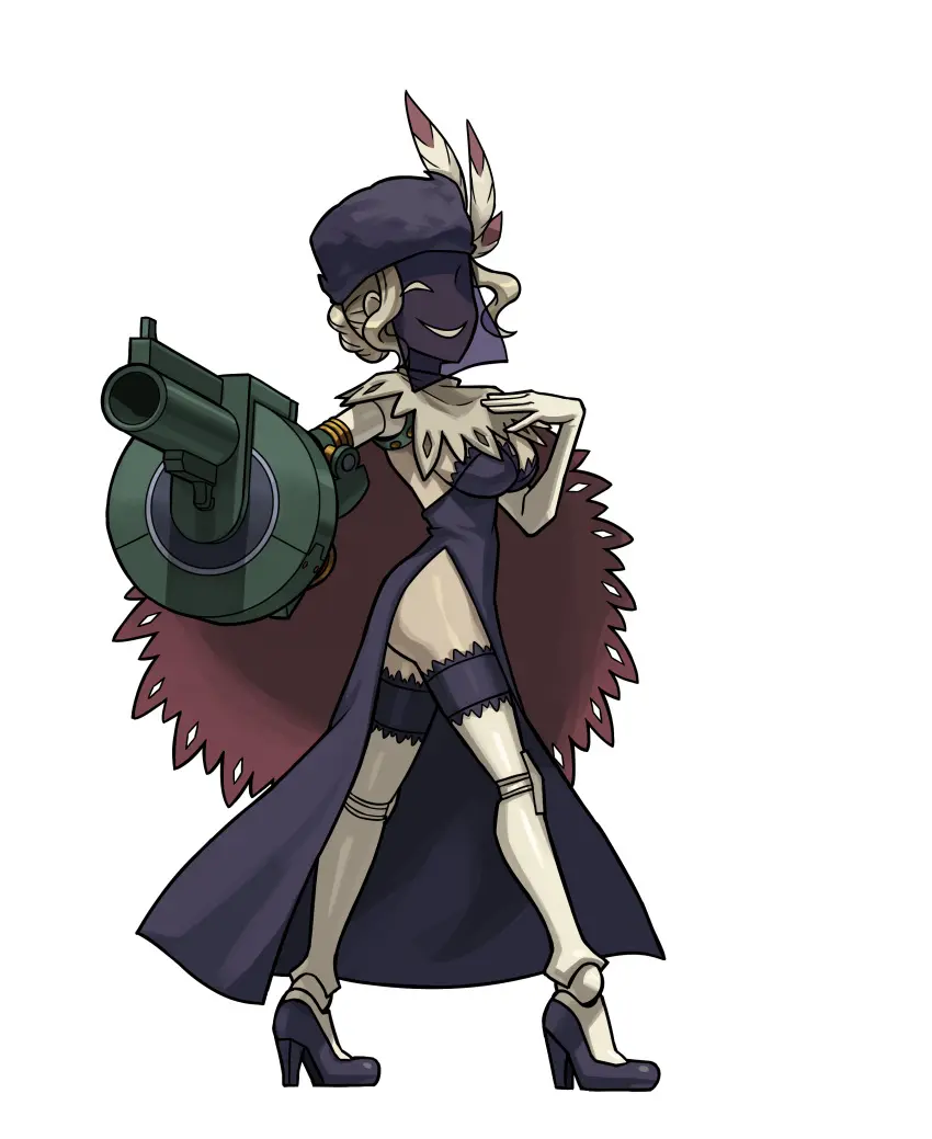 Image female,looking_at_viewer,video_games,skullgirls,transparent_background,official_art,black_dahlia