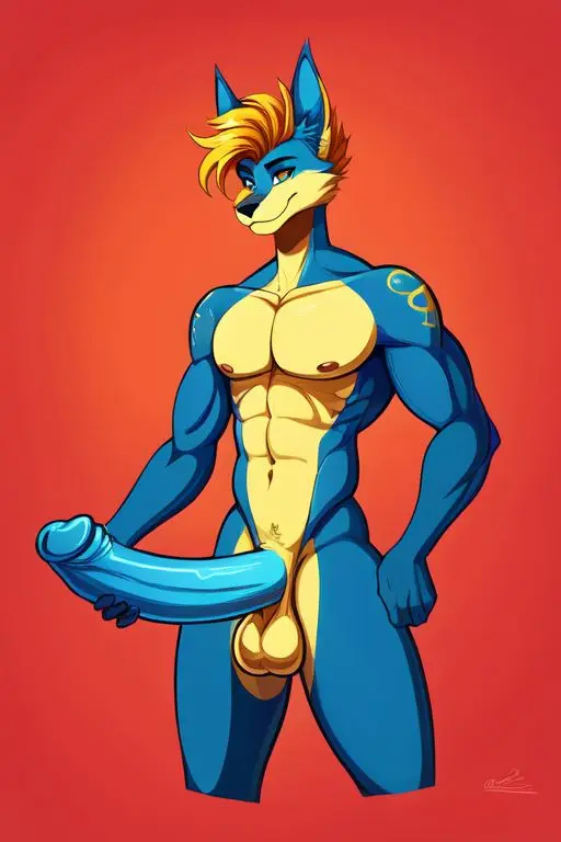 Image male,penis,furry,ai_generated,male_only,balls,huge_cock,thick_penis,furry_only,male_focus,long_penis