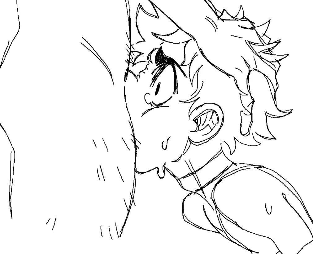 Image male,oral,sweat,fellatio,2boys,gay,gay_sex,sweatdrop,blowjob,deepthroat,oral_sex,thick_eyebrows,skinny,young,2024,sketch,sketch_page,tear,gay_blowjob,deep_penetration,holding_head,deep_blowjob,hairy_legs,face_closeup,assisted_fellatio,pushing_down,danoosecallin,pushing_head_down
