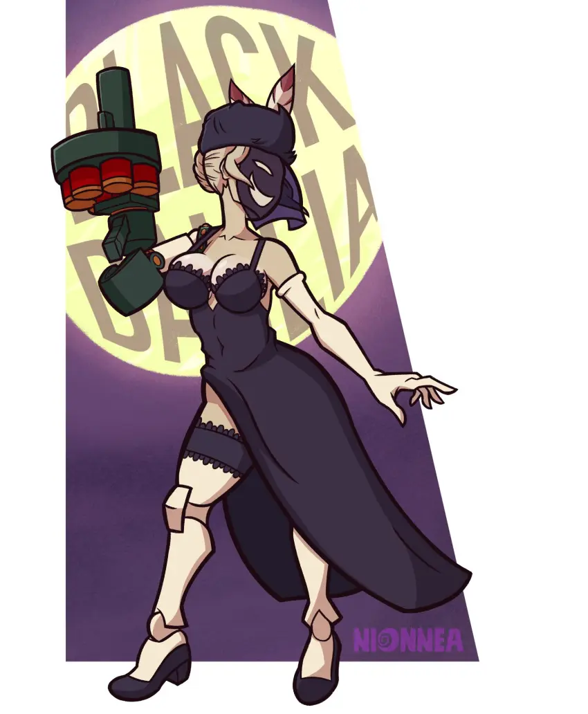 Image female,video_games,skullgirls,black_dahlia,nionnea