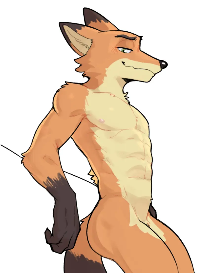 Image hi_res,looking_at_viewer,nipples,simple_background,smile,solo,standing,white_background,male,nude,bedroom_eyes,disney,seductive,muscular,muscular_male,male_only,eyebrows,anthro,canid,canine,fur,mammal,claws,muscular_anthro,pecs,narrowed_eyes,2024,abs,fox,tuft,true_fox,red_fox,nick_wilde,zootopia,jrjresq
