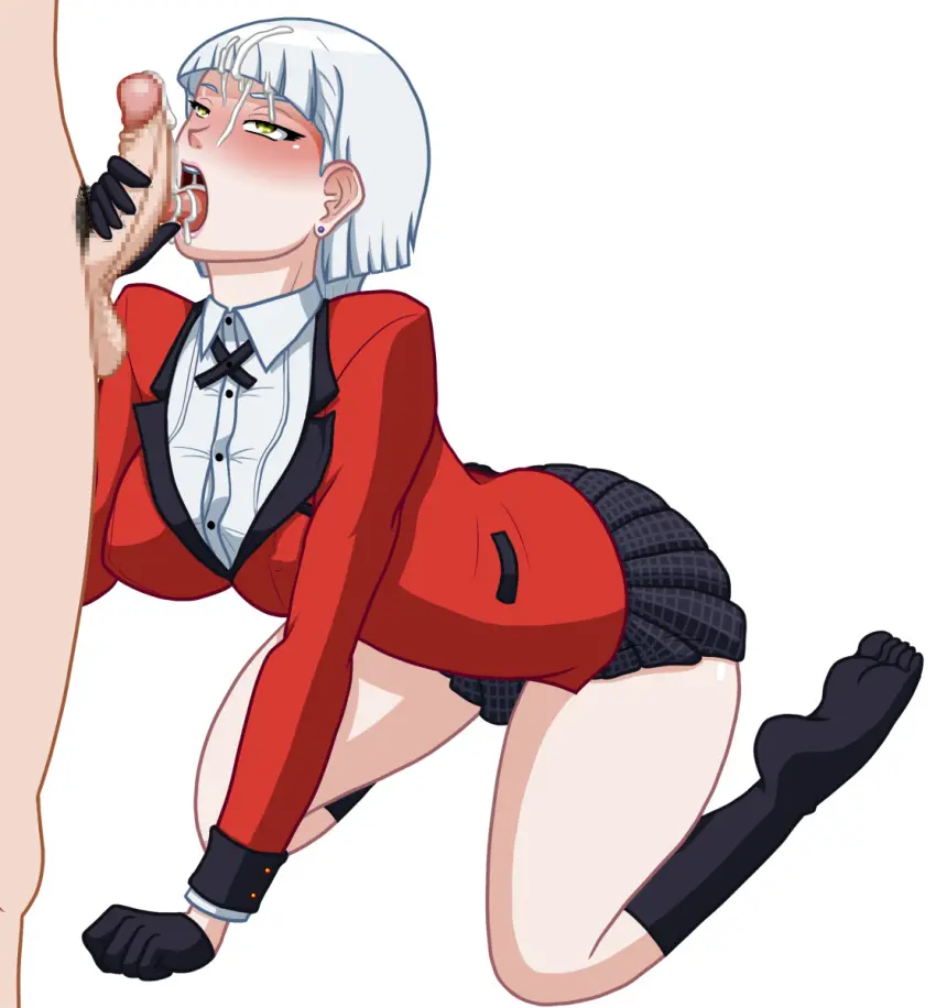 Image blush,breasts,female,large_breasts,white_hair,black_gloves,black_legwear,cum,cum_in_mouth,cum_on_tongue,gloves,licking_penis,male,nude,penis,tongue_out,tongue,thick_thighs,thighs,fellatio,feet,nude_male,school_uniform,socks,alternate_version_available,unseen_male_face,oral_sex,skirt,pleated_skirt,on_knees,cumshot,fully_clothed,clothed_female_nude_male,blushing,holding_penis,fully_clothed_female,short_skirt,kakegurui,honebami_miroslava,placeholder