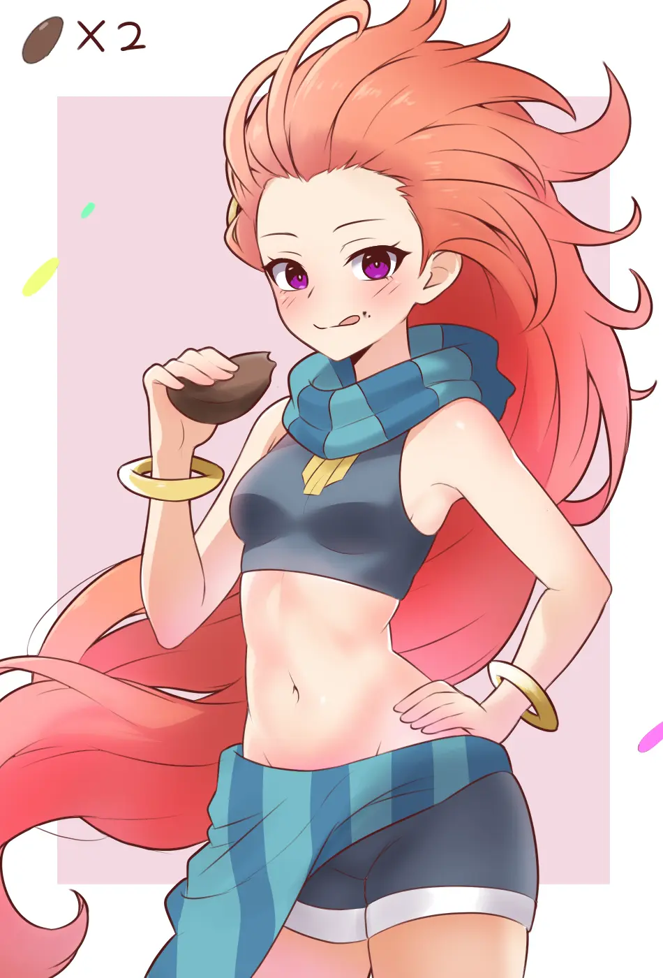 Image 1girls,female,solo,midriff,sole_female,cute,league_of_legends,tagme_(artist),eating,weight_gain,zoe_(league_of_legends)