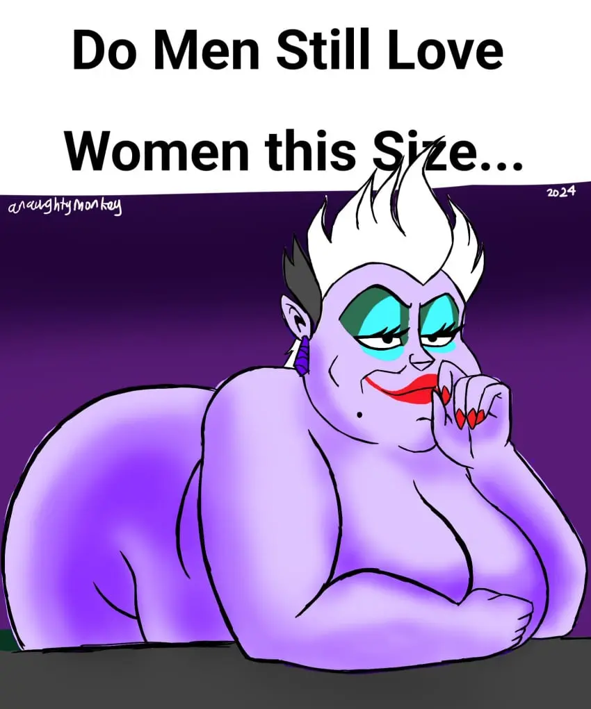 Image 1girls,big_breasts,breasts,female,nipples,white_hair,nude,pussy,ass,disney,thick_thighs,wide_hips,anthro,nude_female,purple_skin,text,tagme,thick_ass,genitals,english_text,chubby,chubby_female,meme,overweight,overweight_female,plump,bbw,disney_villains,the_little_mermaid,the_little_mermaid_(1989_film),ursula_(the_little_mermaid),do_men_still_love_women_this_size,meme_caption,plus_size,anaughtymonkey,ursula