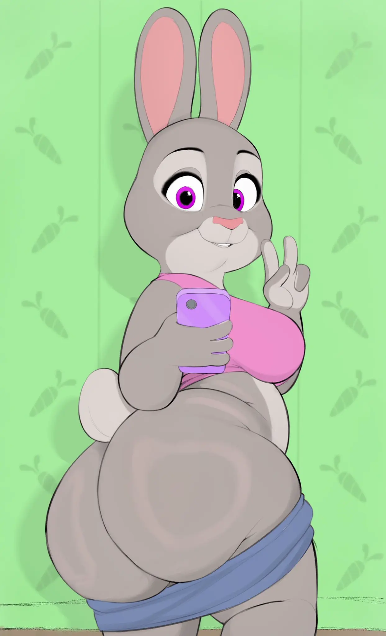 Image 1girls,breasts,female,female_only,furry,ass,disney,female_focus,thick_thighs,thighs,milf,anthro,selfie,chubby,2024,zootopia,bonnie_hopps,usnarbit
