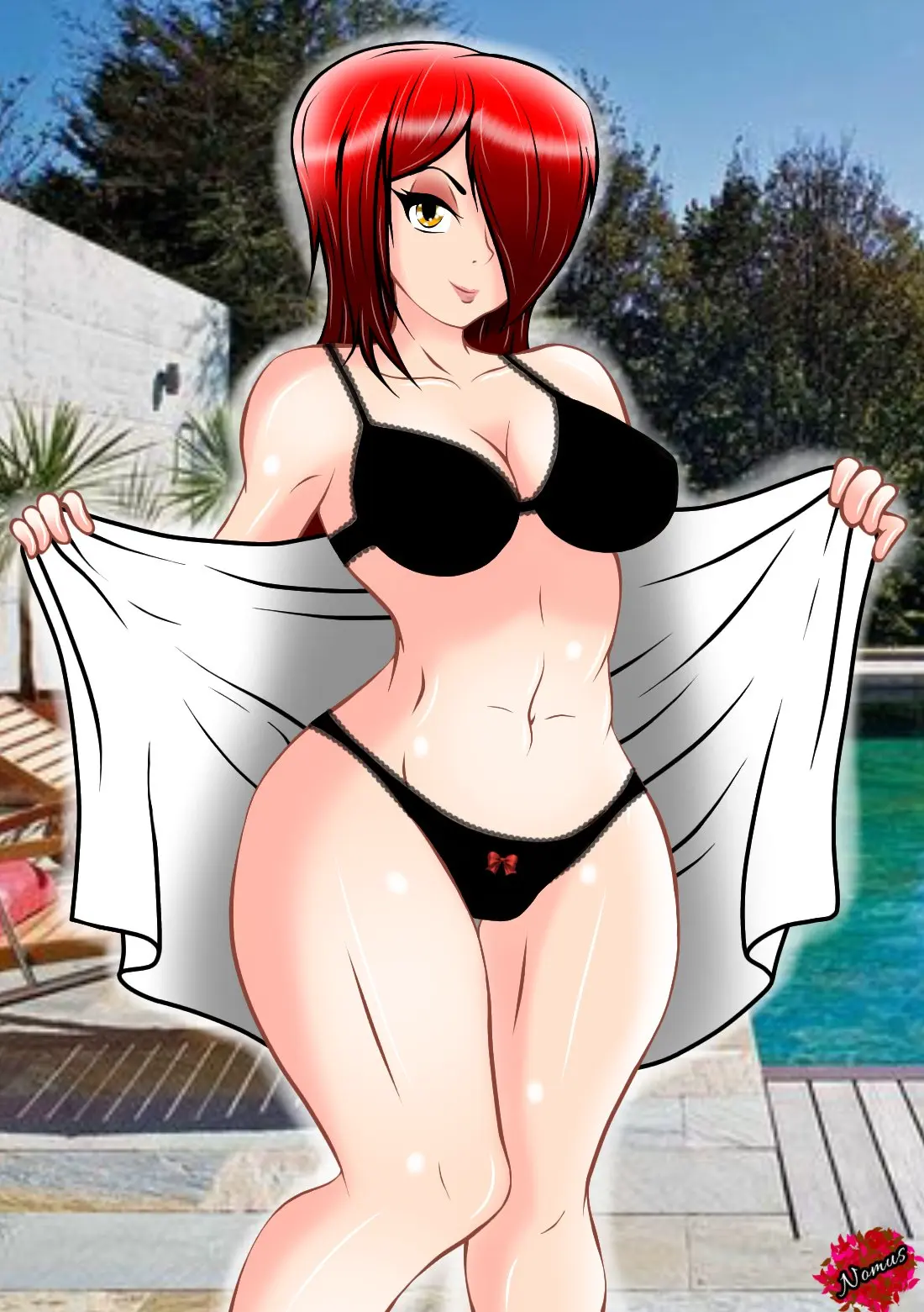 Image female,looking_at_viewer,bikini,video_games,skullgirls,parasoul,nomus_hl