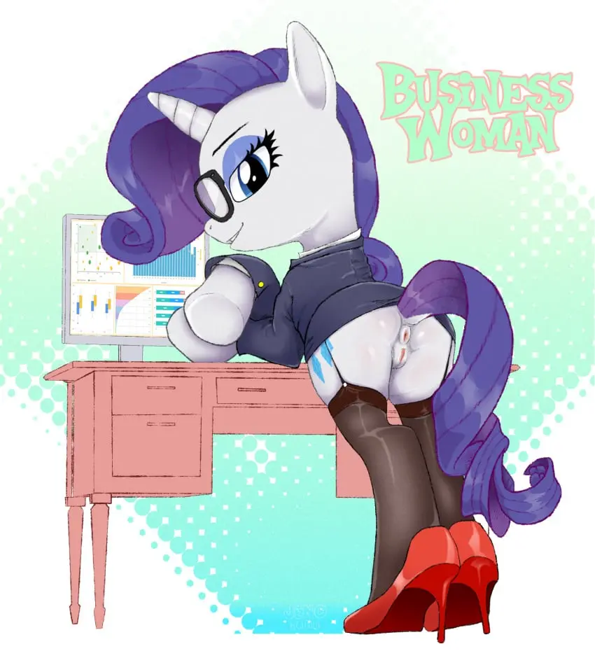 Image clothed,clothing,female,hi_res,solo,pussy,underwear,bedroom_eyes,seductive,thick_thighs,eyewear,glasses,hair,anus,mythology,stockings,skirt,high_heels,footwear,genitals,mammal,horn,narrowed_eyes,legwear,friendship_is_magic,hasbro,my_little_pony,mythological_creature,feral,cutie_mark,equid,equine,unicorn,bottomwear,puffy_anus,mythological_equine,suit,equine_anus,rarity_(mlp),business_suit,clothed_feral,jenokamui